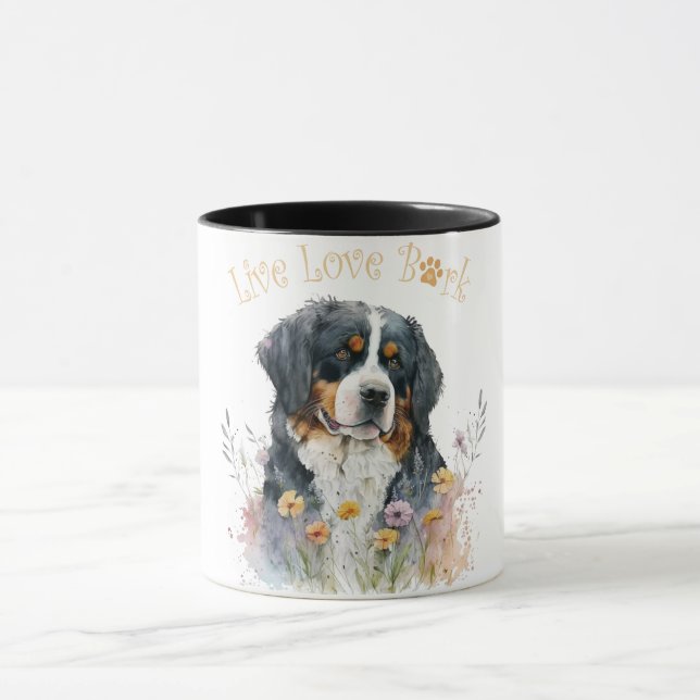 Bernese Mountain Hund Mama Floral Tasse (Zentrum)
