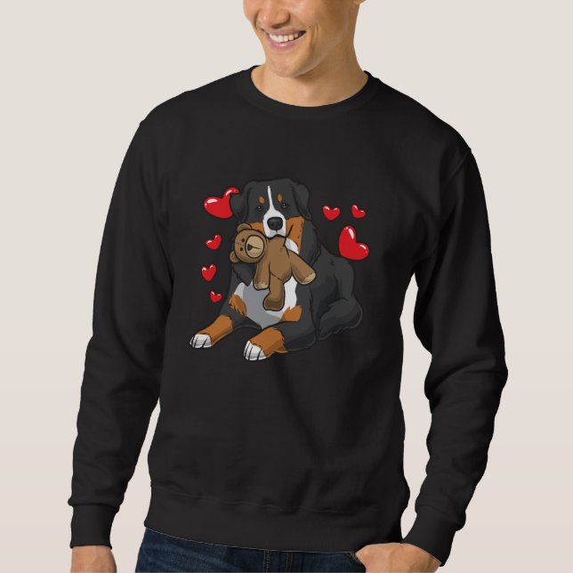 Bernese Mountain Hund mit Herzen Sweatshirt (Vorderseite)