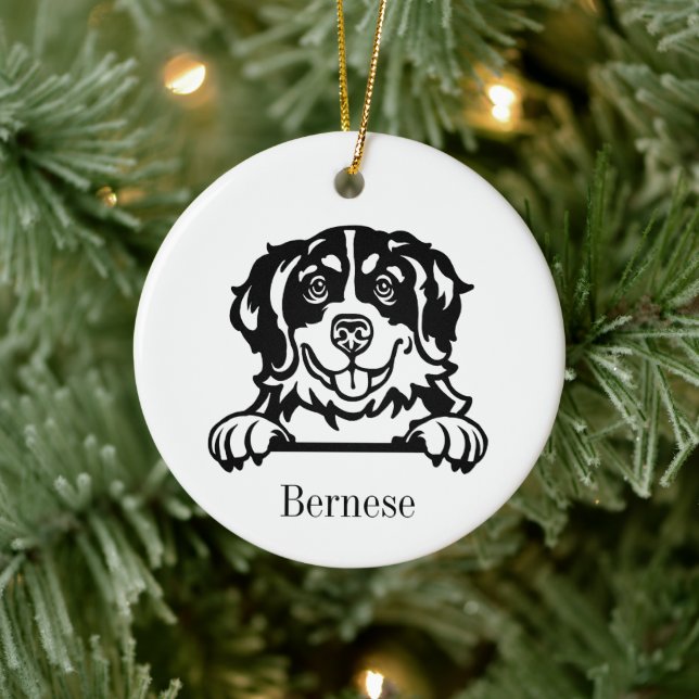 Bernese Mountain Hund Personalisierten Haustier Or Keramik Ornament (Baum)