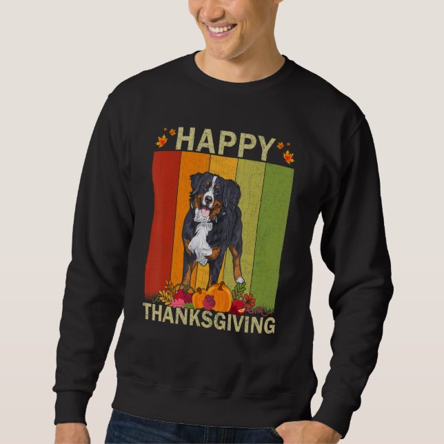 Bernese Mountain Hund Retro Graphic Matching Danke Sweatshirt (Vorderseite)
