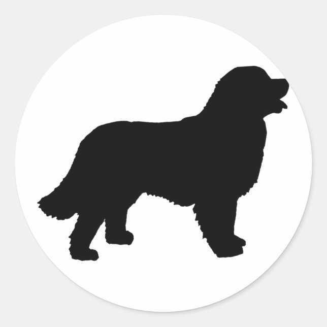 Bernese Mountain Hund (schwarze Silhouette) Runder Aufkleber (Vorderseite)