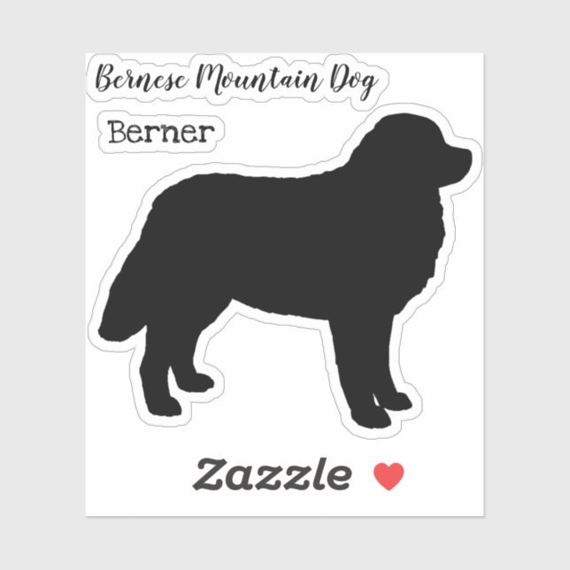 Bernese Mountain Hund Silhouette Sticker (Blatt)