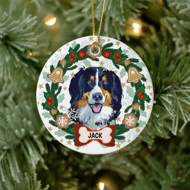Bernese Mountain Hund Weihnachts-Keksdrachen Keramik Ornament (Baum)