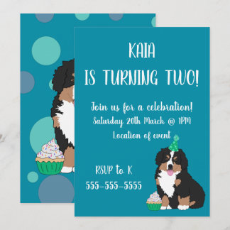 Bernese Mountain Hund Welpe Geburtstag Einladung