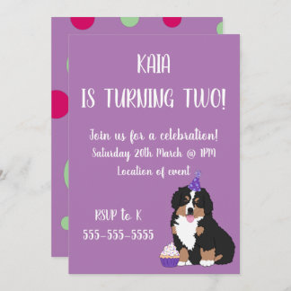 Bernese Mountain Hund Welpe Geburtstag Einladung