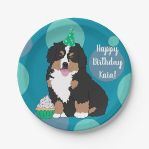 Bernese Mountain Hund Welpe Geburtstag Pappteller