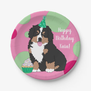 Bernese Mountain Hund Welpe Geburtstag Pappteller