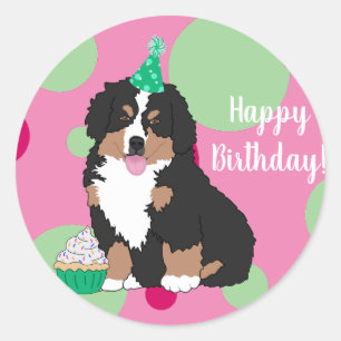Bernese Mountain Hund Welpe Geburtstag Runder Aufkleber