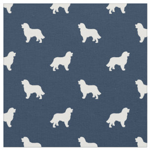 Bernese Mountain Hunde blaue Silhouette Stoff