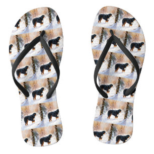 Bernese Mountain Let It Snow Weihnachten Flip Flops