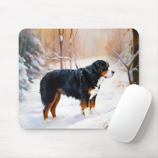 Bernese Mountain Let It Snow Weihnachten Mousepad (Mit Mouse)