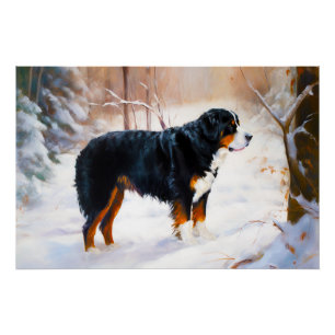 Bernese Mountain Let It Snow Weihnachten Poster