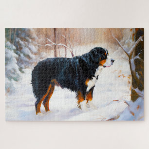 Bernese Mountain Let It Snow Weihnachten Puzzle