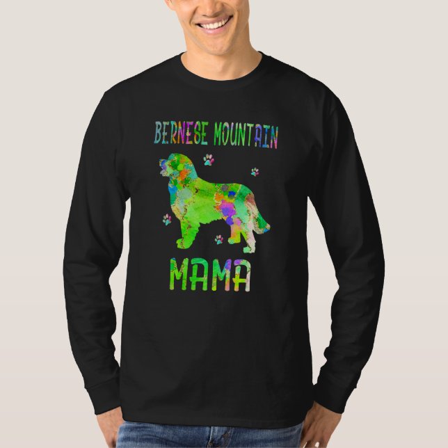 Bernese Mountain Mama Colorful Hund Mama T-Shirt (Vorderseite)