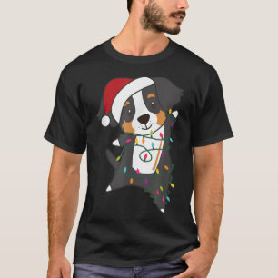 Bernese Mountain Merry Christmas Fairy Lights Hund T-Shirt