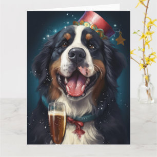 Bernese Mountain New Year Karte