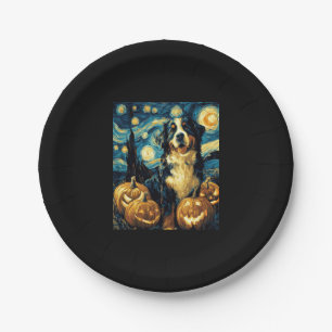 Bernese Mountain Niedlich Hund Halloween Kürbislat Pappteller