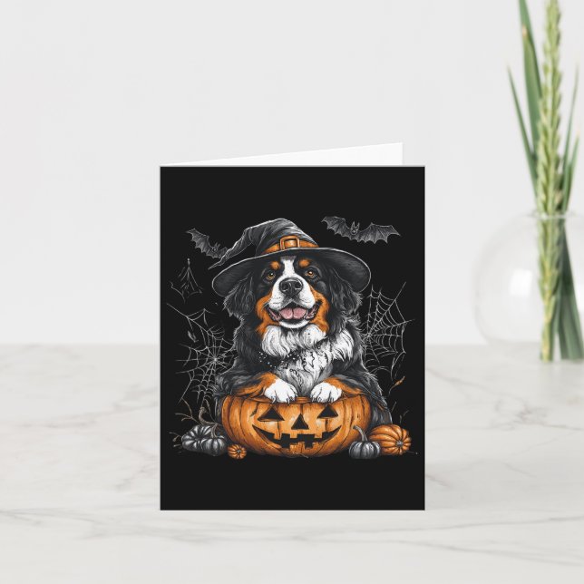 Bernese Mountain Pumpkin Halloween Erntedank Me Karte (Vorderseite)