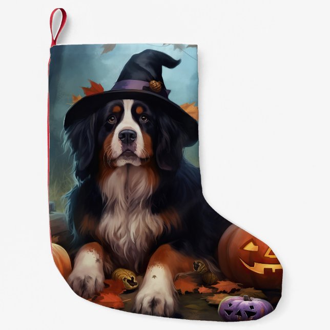 Bernese Mountain Pumpkins Halloween Beängstigend Kleiner Weihnachtsstrumpf (Vorderseite)