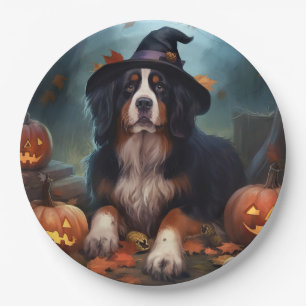 Bernese Mountain Pumpkins Halloween Beängstigend Pappteller