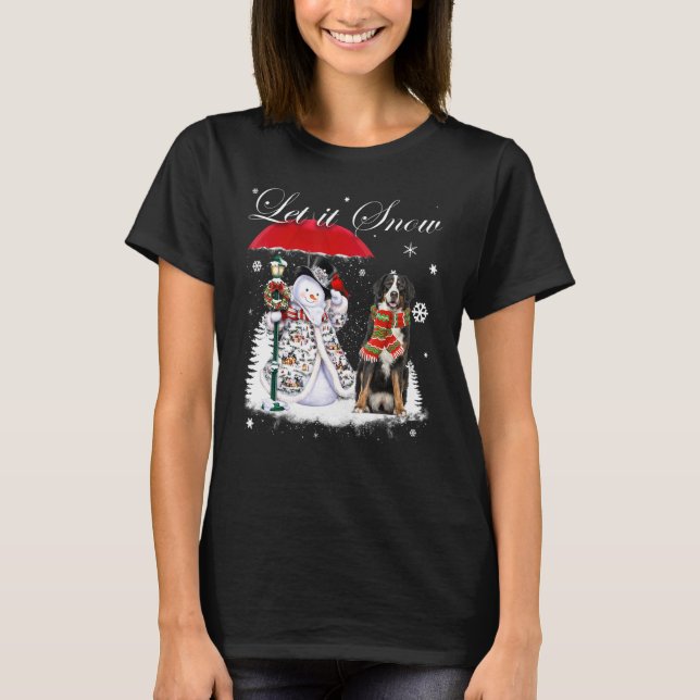 Bernese Mountain Santa Dog Weihnachtsschneemann Xm T-Shirt (Vorderseite)
