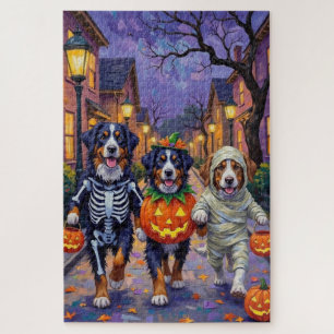 Bernese Mountain Trick oder Treating zu Halloween Puzzle