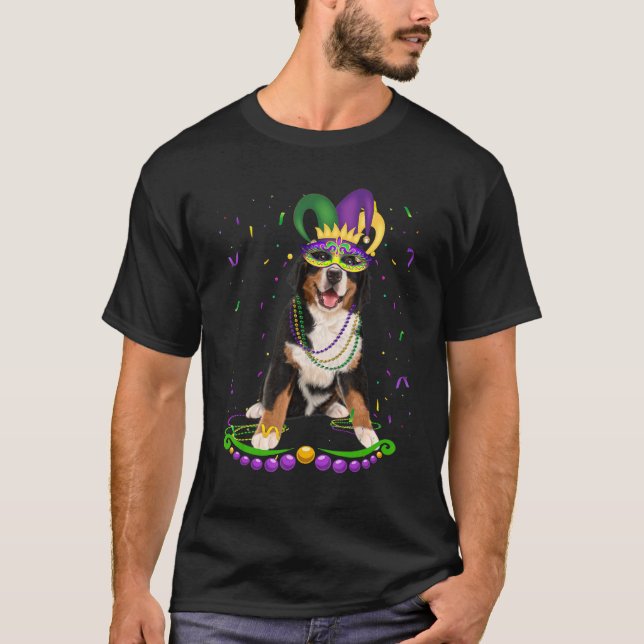 Bernese Mountain Wear Karneval Maske Mardi Gras T-Shirt (Vorderseite)