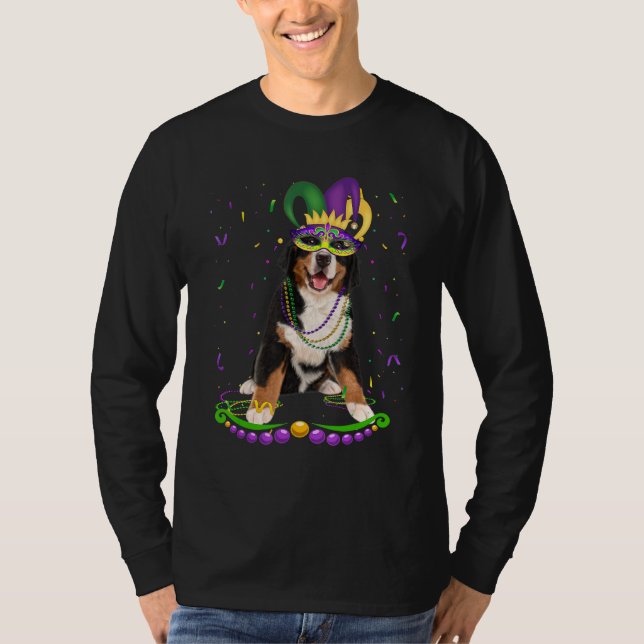 Bernese Mountain Wear Karneval Maske Mardi Gras T-Shirt (Vorderseite)