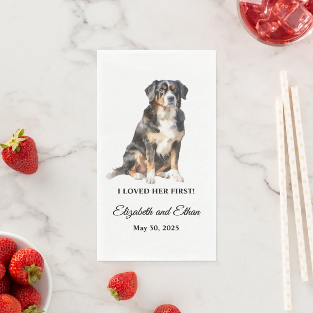 Bernese Mountain Wedding Serviette (Beispiel)