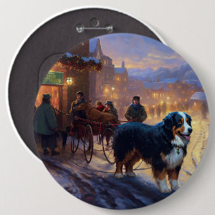 Bernese Mountain Weihnachtsfeiertage Button