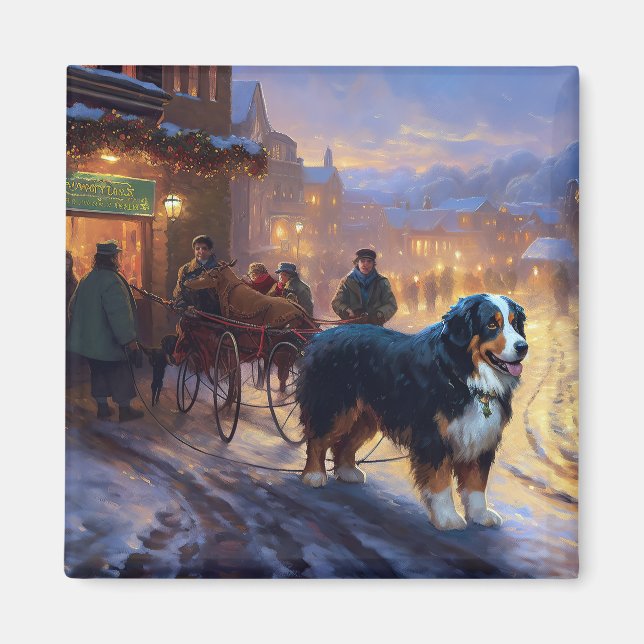 Bernese Mountain Weihnachtsfeiertage Magnet (Vorne)