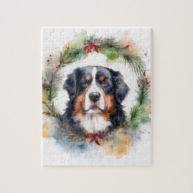 Bernese Mountain Weihnachtsfest Papa Puzzle (Vertikal)
