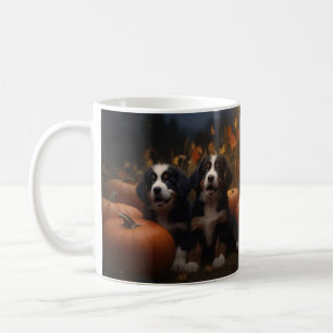 Bernese Mountain Welpe Herbst Kürbiskugel Kaffeetasse
