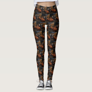 Bernese Mountain Welpe Herbst Kürbiskugel Leggings