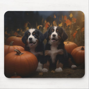 Bernese Mountain Welpe Herbst Kürbiskugel Mousepad