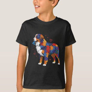 Bernese Moutain Puzzle Autismus Bewusstsein Autist T-Shirt
