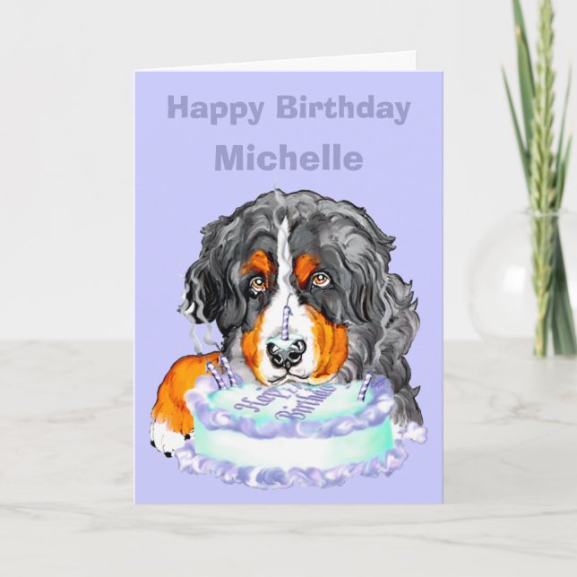 Bernese Mt Dog Birthday CUSTOMIZE Karte (Vorderseite)