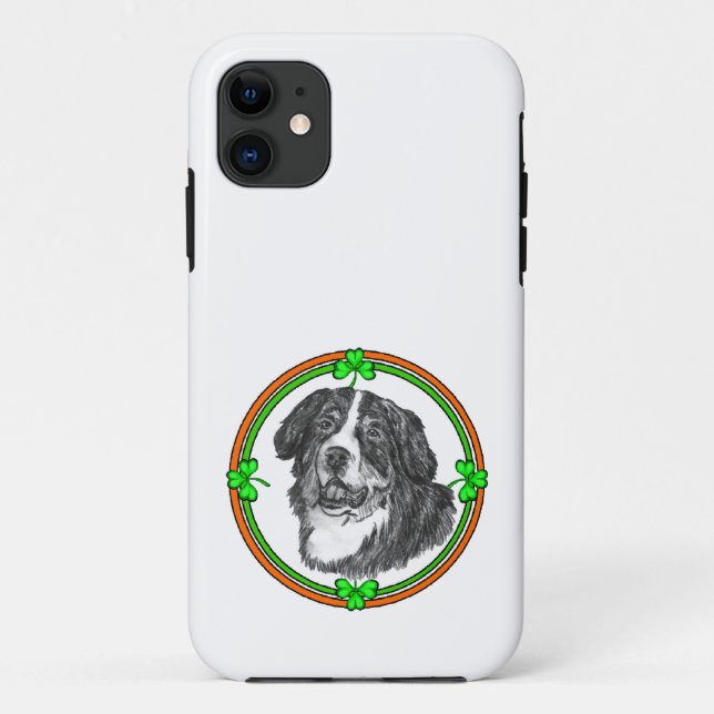 Bernese Mtn Dog St Patricks Case-Mate iPhone Hülle (Rückseite)