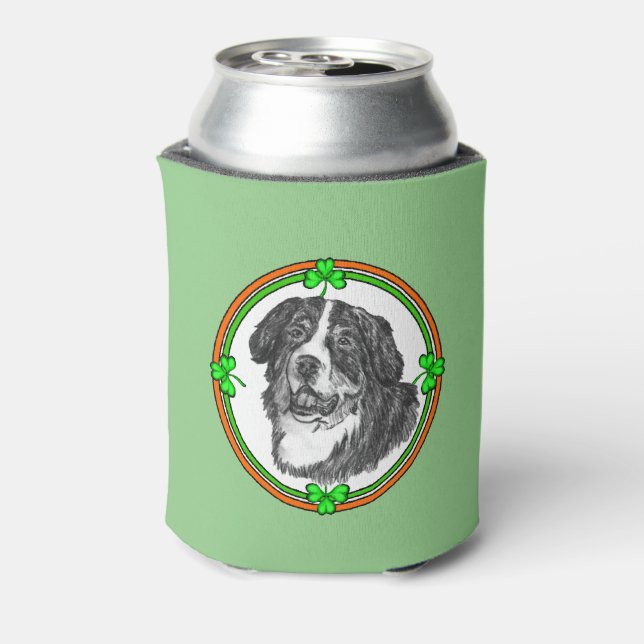 Bernese Mtn Dog St. Patricks Day Dosenkühler (Kanne Rückseite)