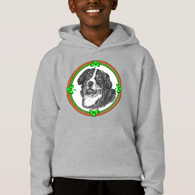 Bernese Mtn Dog St Patricks Hoodie (Vorderseite)