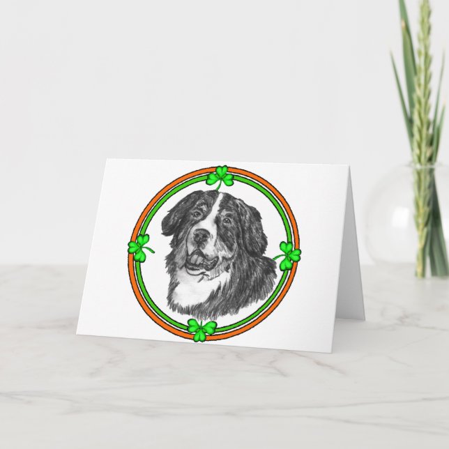 Bernese Mtn Dog St Patricks Karte (Vorderseite)