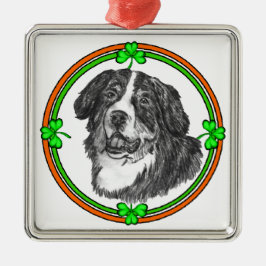 Bernese Mtn Dog St Patricks Silbernes Ornament