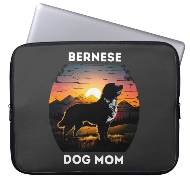 Bernese und die aufstrebende Sonne für die Berner  Laptopschutzhülle (Vorderseite)