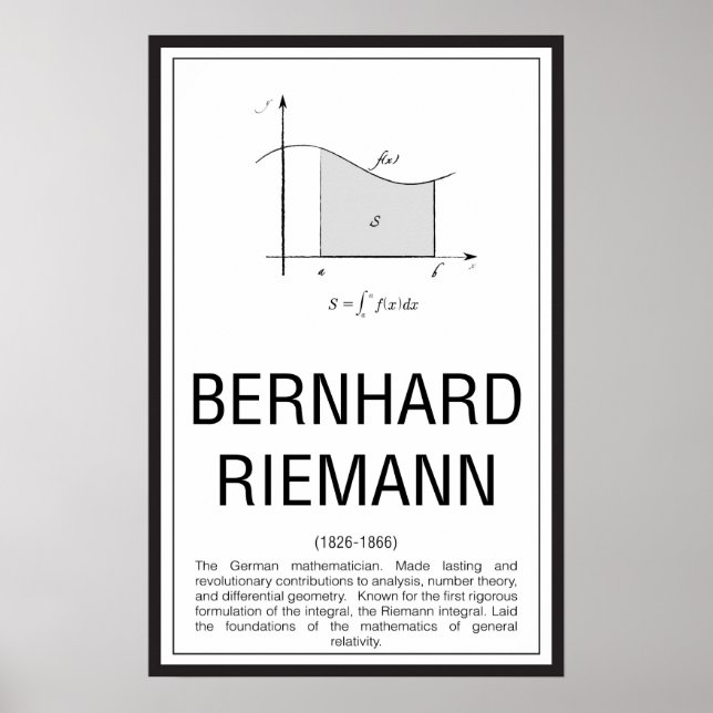 Bernhard Riemann Poster (Vorne)