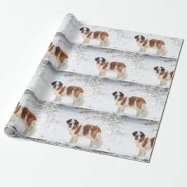Bernhardiner-Hundweihnachtsverpackung Geschenkpapier