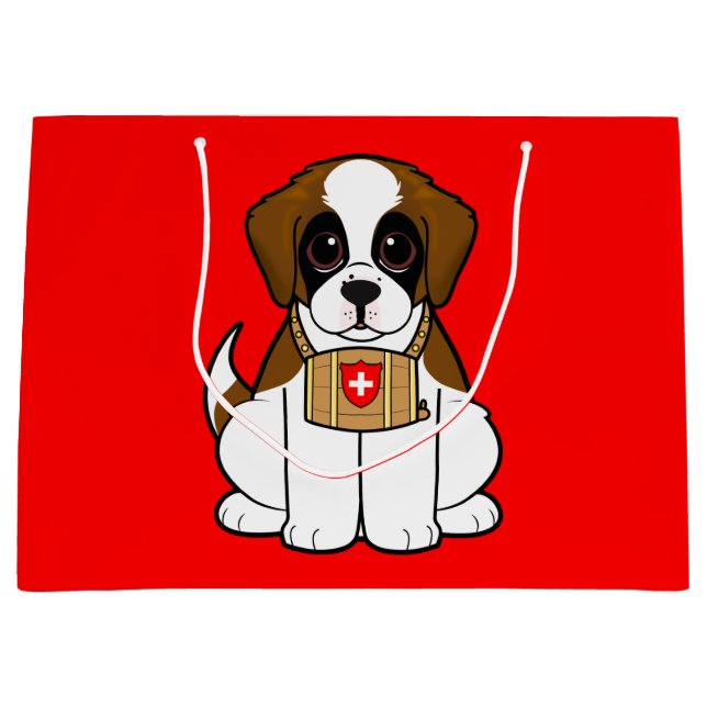 Bernhardiner-Welpe Große Geschenktüte (Vorderseite)