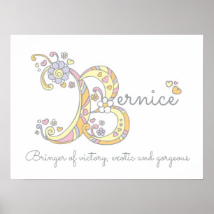Bernice B Initial Doodle Art Name bedeutet Poster