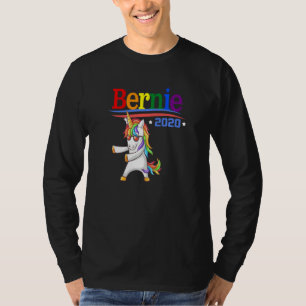 Bernie 2020 Sanders Rainbow Lgbtq Unicorn Flossing T-Shirt