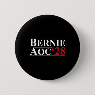 Bernie Aoc 2028 Bernie Sanders Alexandria Cortez Button