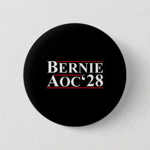 Bernie Aoc 2028 Bernie Sanders Alexandria Cortez Button